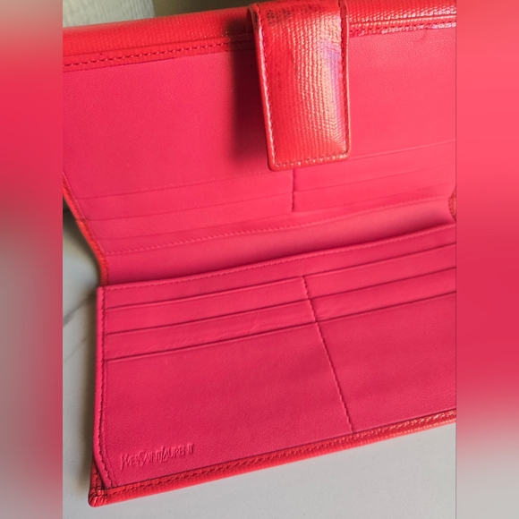 Vintage Yves Saint Laurent Large Leather Continental Flap Wallet - Picture 7 of 13